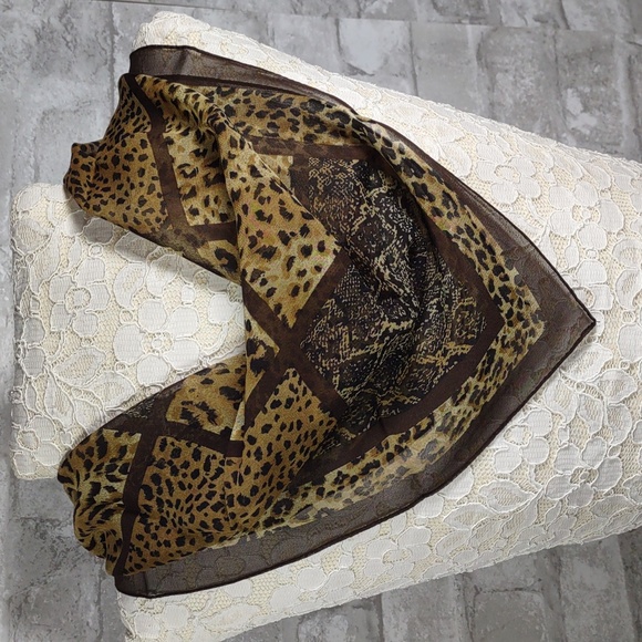 Alligator Print Silk Chiffon Scarf main image 1